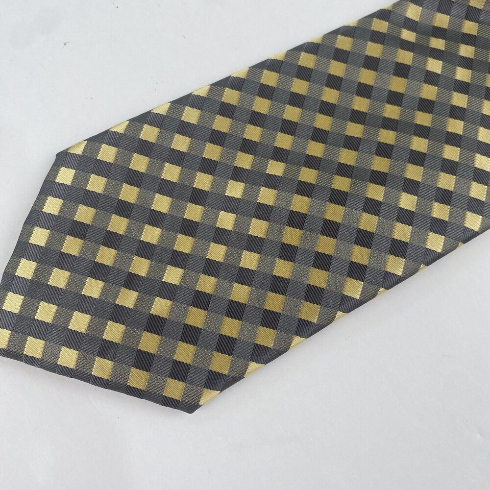 GIORGIO BRUTINI Men’s Tie Gold Grey  Hand Made Used‎